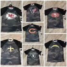 Youth Nfl Football Team Logo Short Sleeve T-shirt Black grey Camo Dri-fit
