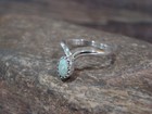 Native American Sterling Silver   White Opal Ring - Size 7 5 - Largo