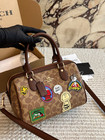 Nwt Coach X Peanuts Rowan Satchel Bag Signature Canvas Snoopy Patch Outlet