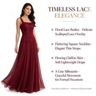 Gown Gallery Burgundy Floral Lace Chiffon Maxi Formal Evening Dress Size 12