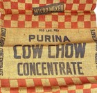 Vintage Farm Agriculture Purina Cow Chow 100  Micro Mixed Feed Burlap Bag Sack
