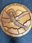 Handcrafted Wood Intarsia Bald Eagle Mountain Wall Art 12    Signed 2002