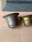 Vintage Cast Bronze Brass Mortar Pair Apothecary Bowls Vessel Set