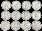  12  1911- 1918 Silver Newfoundland 50 Cents Coin George V Coin Lot
