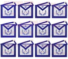 Masonic Regalia Blue Lodge Officer Aprons   Chain Collars With Jewels Set Of 12