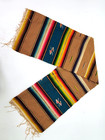 Antique 20s Wool Mexican Serape Saltillo 48  X 22 5  Still Vibrant Knotted Read