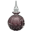 Purple Amethyst Curved Panel Art Glass Perfume Vanity Bottle W  Stopper 5 1 2 
