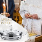 Silver Communion Set With Lid  Stainless Steel Bread Tray Plates For4064