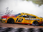 Ryan Blaney Signed 2025  12 Ford Nashville Victory Burnout Nascar 8x10 Photo