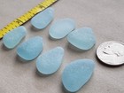 Pure Beach Sea Glass Surf Tumbled Soft Teal Aqua Blue Ocean Frosted Medium H01