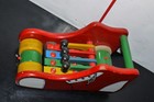 Vintage Kouvalias Red Wooden Music Musical Shoe Pull Along Toy Greek Used