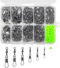 Fishing Barrel Swivels With Snap Kit  350pcs box Interlock Snap Swivel Size 1   