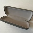 Gray Hard Eyeglass Case For Glasses  Sunglasses  Faux Clamshell Leather Flip Top