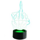 7 Color Changing Hot Middle Finger 3d Led Illusion Night Light Desk Table Lamp E