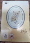Lanarte White Persian Cat Cross Stitch Pattern 33501 With Rose Pattern 11  X 15 