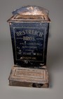 Antique Tin Wall Mount Advertising Matchbox Holder - New London Wisconsin