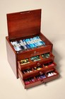Dmc Petite Decorative Wooden Chest With Assortment Pack  100 Skeins Of The Speci