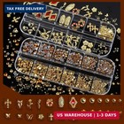 Gold Nail Charms And Gems Set  4 Boxes Nail Gems Nail Pearls Nail Art T