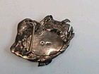 Vtg Signed Navajo Sterling Silver Snakehead Cowrie Shell Belt Buckle 61 8grams