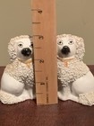Antique Vintage Staffordshire England Pair Set 2 Poodle Dog Confetti Coat 3    Lot