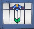 Pretty Simplistic Old English Leaded Stained Glass Window 20 1 2  X 16 3 4 
