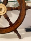 Maritime Nautical 24   Decor Ship Steering Wheel Brass And Wood Diameter Gift
