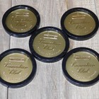 Vintage Imported Canadian Club Whiskey Set Of 5 Black Gold Bar Drink Coasters