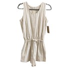 Nwt Albion Womens Romper Sleeveless Size Small Drawstring Waist Shorts Coverup