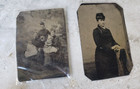 Antique Vintage Lot Of 1800 s Era Item - Tin Types  Primitives