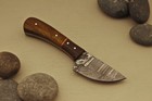 Custom Hand Made Damascus Steel Hunting Skinning Knife Wood Handle W sheath