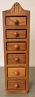 Antique Wooden Oak Trinket Craft Cabinet 6 Drawers Box Rack Made In Usa