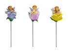Miniature Fairy Garden 6 5  Male Fairy Sitting In Pink Flower Pick-buy 3 Save  5
