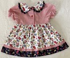 Vintage English Toffee Baby Toddler Girls Dress Plaid Fruit Kids Cottagecore