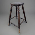 Antique Victorian Tall Oak Stool  C 1890