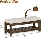 Large Upholstered Ottoman Bench Entryway Storage Benches Tufted Large  Brown 