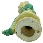 Vintage Pixie Figurine Elf On Mushroom Green Cream Small Ceramic Whimsical Decor