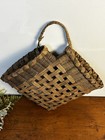 Vtg Heart Shaped Woven Wall Basket Handmade Decorative Rustic Hanging Read