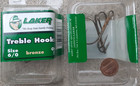 12 Pack  24-piece Lot  6 0 Laker Bronze Ringed Style Treble Hooks Pike Musky