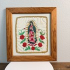 Hand-embroidered Virgin Of Guadalupe La Virgen De Guadalupe Frame Wall Decor