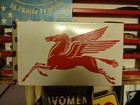 Vintage Large Mobil Mobiloil Pegasus Motor Oil Gas Porcelain Metal Flange Sign 