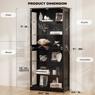 Brottar 6-tier Adjustable Glass Display Cabinet With Doors   3-color Led Lights