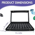 Novel Box Large Jewelry Display Case 50 Gem Jars Clear Lid Black Foam Box