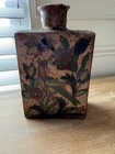 Antique Iznik Pottery Flask Bottle W  Bird Turkey Persia Qajar Dynasty Floral