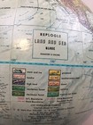 Vintage Replogle Gold Tone Metal Stand Rotating Land And Sea World Globe 12 In