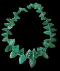 23cts  Natural Emerald Carved Leaf Bead 16 Inchstrand   5x3x2mm To 9 5x6 5x1mm  