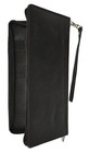 Black Solid Leather Wallet Passport Cover Id Holder Credit Card Travel Organizer