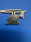 Gold-tone Helicopter Lapel Pin     Chopper Rotor Aircraft Aviation Collectible
