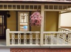 Large Miniature Hanging Plant Flowers Pink Green Model Scenery 1 12 Scale