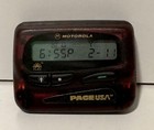         vintage Motorola Pager Wordline Flex Translucent Burgundy Red Rare  W case