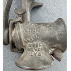 Antique Steinfeld No 21 Cast Iron Meat Grinder 1904 Pat  Wood Handle Farmhouse